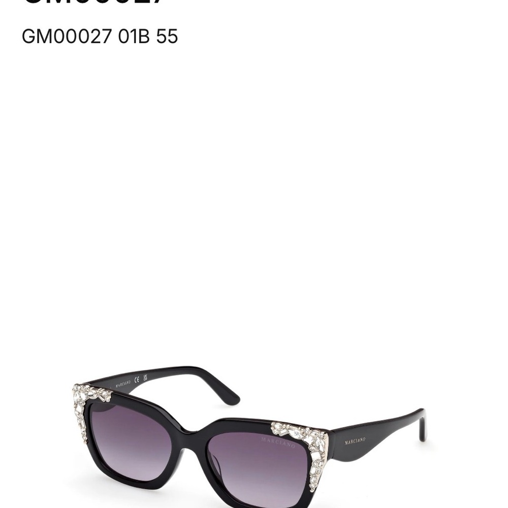 Guess by Marciano Black Sunglasses with Silver Accents